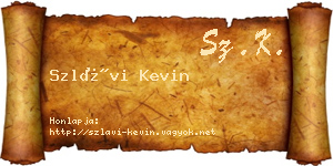 Szlávi Kevin névjegykártya