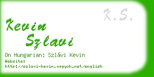 kevin szlavi business card